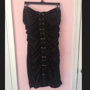 Sexy strapless black dress